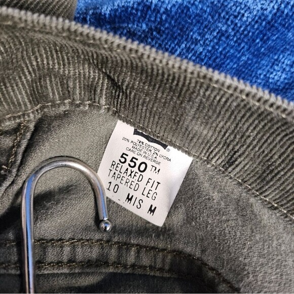 Levi's Y2K Corduroy Olive Green Pants Women 30/10 - Picture 6 of 9